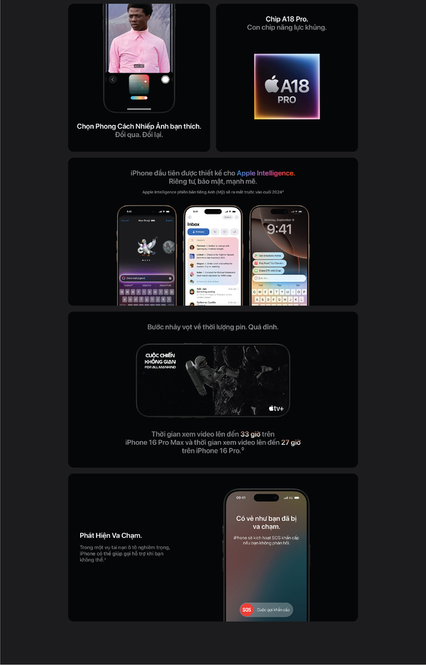 Khám phá các đặc điểm nổi bật khác trên iPhone 16 Pro